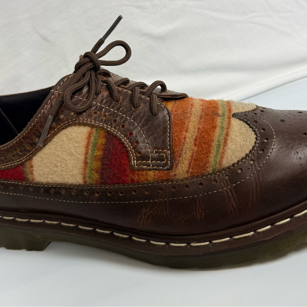 Dr Martens x Pendleton Doc’s Sz 13 Wingtip Oxfords Santa Fe Stripe Wool leather - Picture 8 of 12